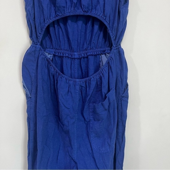 Women’s V Neck Wide Leg Open Back Jumper Universal Thread Indigo Blue Size L - Picture 5 of 6